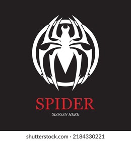 spider logo vector and illustration template design