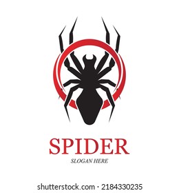 spider logo vector and illustration template design
