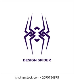 Spider Logo Vector, Tattoo Designs. Tattoo Tribal Vector Design, Spider Logo Design Vector Template. Dangerous Poison, Virus Technology Bugs Logotype Concept Symbol Icon.