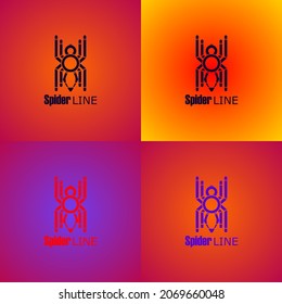 los logotipos de arañas con varias formas, colores atractivos, que se armonizan con el fondo, son excelentes para un icono web o logotipo de empresa