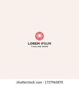 Spider Love logo template design in Vector illustration 