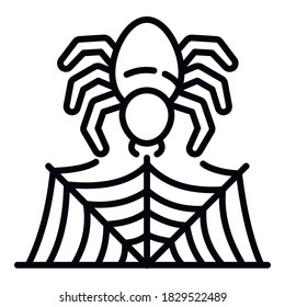 Spider making web icon. Outline spider making web vector icon for web design isolated on white background