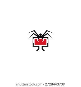 Spider malware computer logo design.