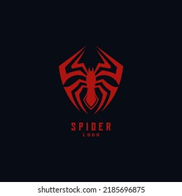 Spider Man icon logo design with shield vector inspiration