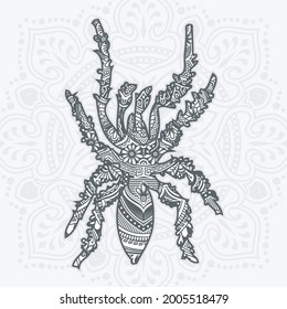 Spider Mandala Vector. Vintage decorative elements. Oriental pattern, vector illustration.