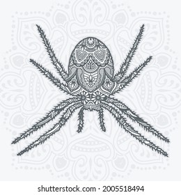 Vector Spider Mandala. Elementos decorativos de época. Patrón oriental, ilustración vectorial.