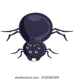 spider with many eyes in cartoon style, tarantula, vector illustration with white background.