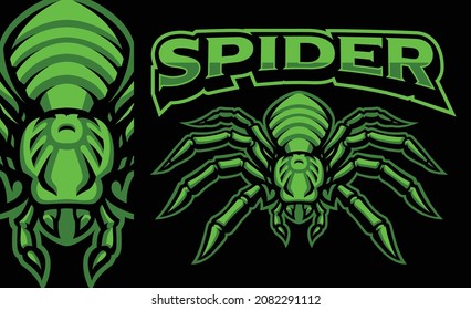 Spider mascot badge, sports emblem