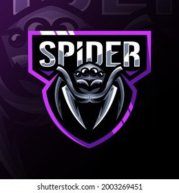 Spider mascot logo design template