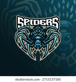 Vetor de design de logotipo de mascote de aranha. Ilustração de aranha para esporte e equipe de esporte.
