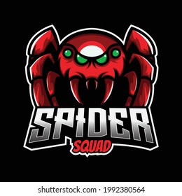 Spider Mascot Logo, Spider gaming logo