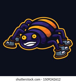 Spider Mascot Logo Spooky Monster Halloween - Vector Art & Illustration
