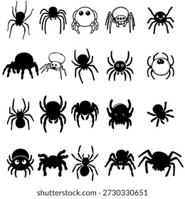 spider mini image collection icon vector transparent hand drawn illustration 