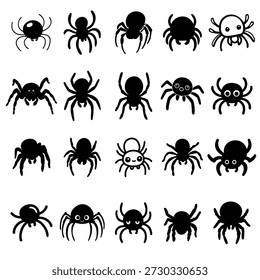 spider mini image collection icon vector transparent hand drawn illustration 