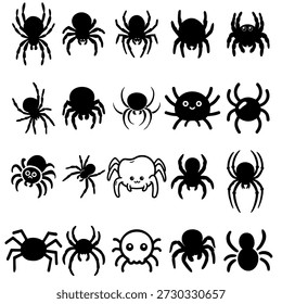 spider mini image collection icon vector transparent hand drawn illustration 