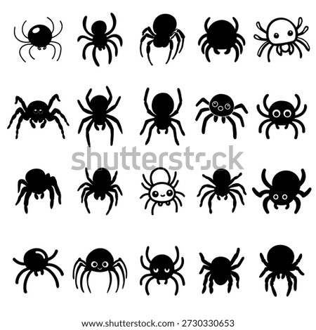 spider mini image collection icon vector transparent hand drawn illustration 