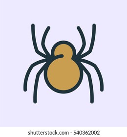 Spider Minimal Color Flat Line Stroke Icon Pictogram Symbol Illustration