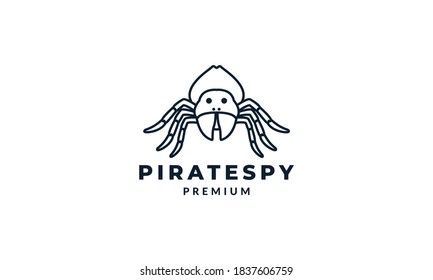 spider minimalist line art outline  logo vector icon illustration design