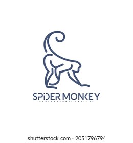 Spider monkey logo line vector illustration design. Creative design