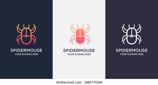 logotipo, forma y línea de combinación de arañas de ratón