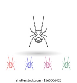 Spider multi color icon. Simple thin line, outline vector of insect icons for ui and ux, website or mobile application