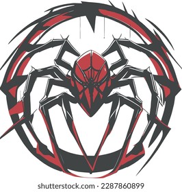 Spider multicolor vector illustration isolated on white background