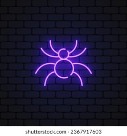 Spider neon icon, great design for any purposes. Vector illustration