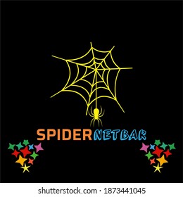 Spider Net Bar typography slogan with icon for t shirt printing, tee graphic design.