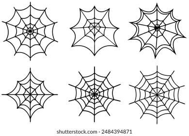 Spider Net Paket Kunstillustrationen ideal für Halloween-Kreativprojekte