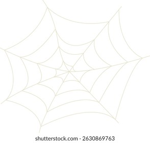 Spider Net Decoration in Flat Design. Vector Illustration on White Background