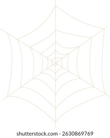 Spider Net Decoration in Flat Design. Vector Illustration on White Background