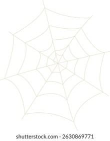 Spider Net Decoration in Flat Design. Vector Illustration on White Background