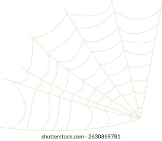 Spider Net Decoration in Flat Design. Vector Illustration on White Background