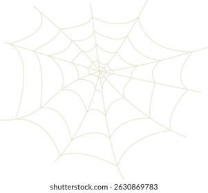 Spider Net Decoration in Flat Design. Vector Illustration on White Background