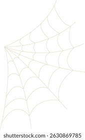 Spider Net Decoration in Flat Design. Vector Illustration on White Background