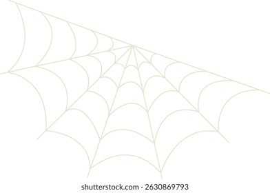 Spider Net Decoration in Flat Design. Vector Illustration on White Background