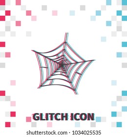 Spider net  glitch effect vector icon.
