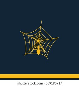 Spider net with spider icon.