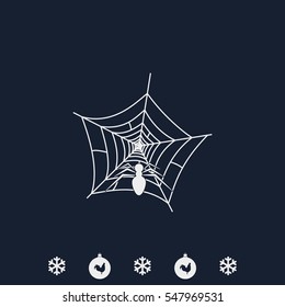 Spider net with spider icon.