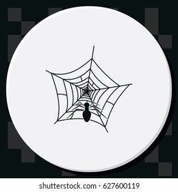 Spider net with spider icon.