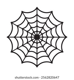 Spider net isolated on white background. Outline spider web vector illustration