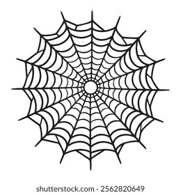 Spider net isolated on white background. Outline spider web vector illustration
