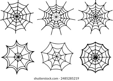 Spider Net Line Art Detailed Hand Drawn Web Design