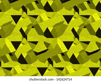 Spider Net Line Yellow Geometric Kaleidoscope Vector 