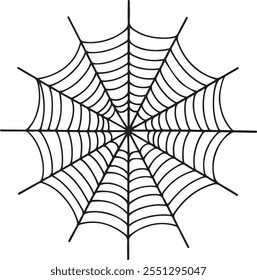 Estilo del Vector de la silueta de la red de la araña con el fondo blanco