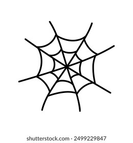 spider net simple design element, spider net for halloween, thick line vector sticker