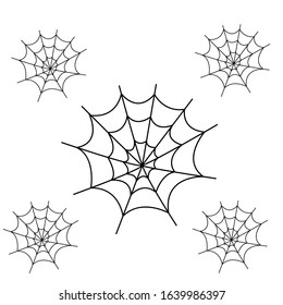 spider net vector background on white background