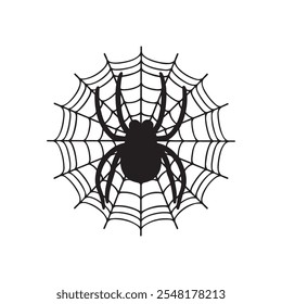 spider net vector silhouette illustration, vector art, vector icon symbol, Vector simple flat graphic illustration, Black line net, Set of spider webs icon, spider net ,Creepy spider web element,