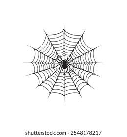 ilustração de silhueta de vetor de rede de aranha, arte vetorial, símbolo de ícone de vetor, ilustração gráfica plana simples de vetor, rede de linha preta, ícone de conjunto de teias de aranha, rede de aranha, elemento de teia de aranha assustador,