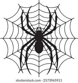 spider net vector silhouette. spider net silhouette Vector illustration.